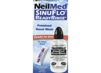 NeilMed - SinuFlo ReadyRinse Premixed Nasal Wash Kit | 1 Bottle + 2 Packets