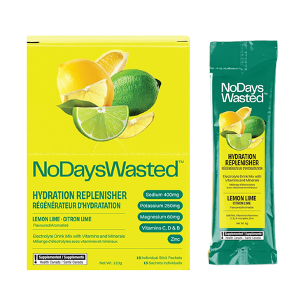 No Days Wasted - Hydration Replenisher, Lemon Lime | 15 Packets