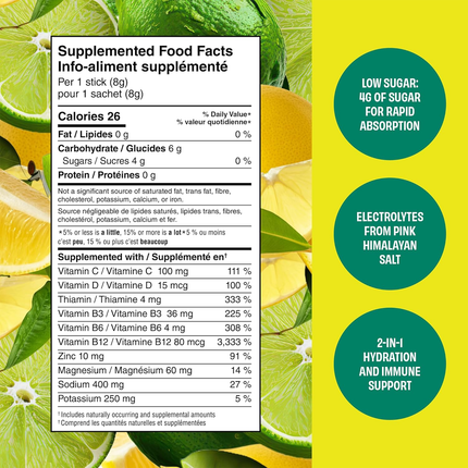No Days Wasted - Hydration Replenisher, Lemon Lime | 15 Packets