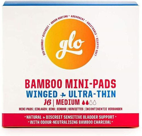 Here We Flo - Mini-Pads Glo Bamboo - Ailés - Ultra-Minces | 16 mini-pads