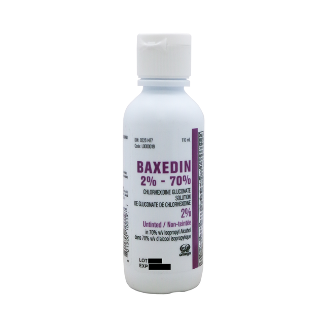 Omega Laboratories - Baxedin Chlorhexidine Gluconate 2% Solution | 110 mL