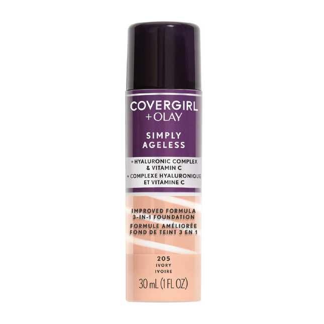 COVERGIRL + Olay - Simply Ageless 3-in-1 Liquid Foundation - 205 Ivory | 30 mL