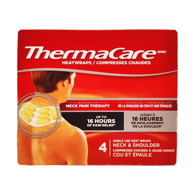 ThermaCare - Heat Wraps for Neck Pain Therapy | 4 Single Use Heat Wraps