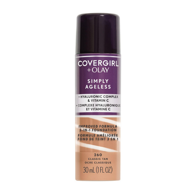 COVERGIRL + Olay - Fond de teint liquide 3-en-1 Simply Ageless - 255 Miel doux | 30 ml