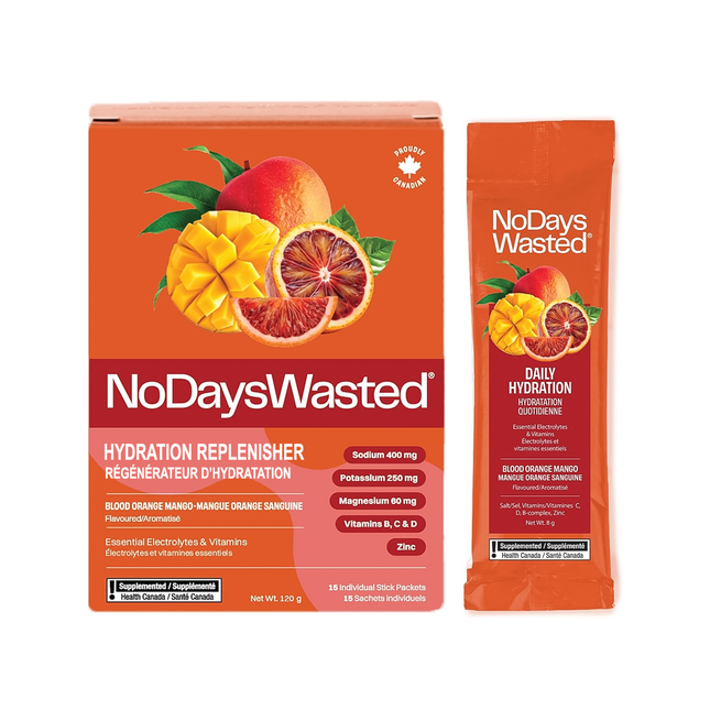 No Days Wasted - Hydration Replenisher, Blood Orange Mango | 15 x 1.2 g