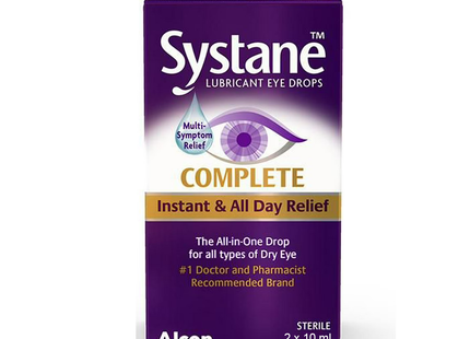 Systane - Lubricant Eye Drops Complete, Instant & All Day Relief | 2 x 10 mL