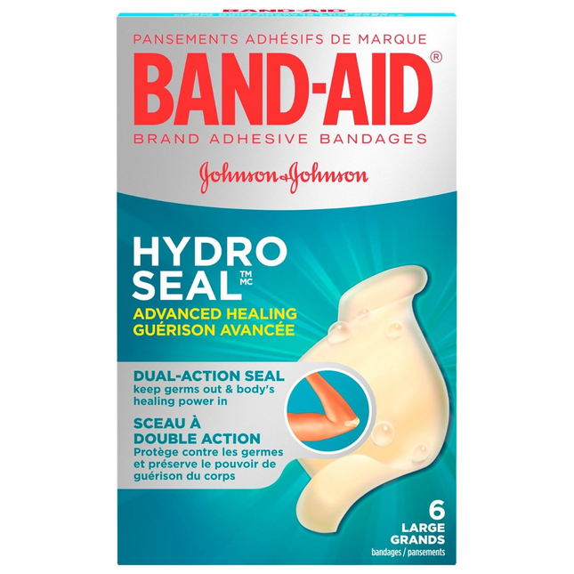 Band-Aid - Grands bandages de guérison avancés Hydro Seal | 6 comptes