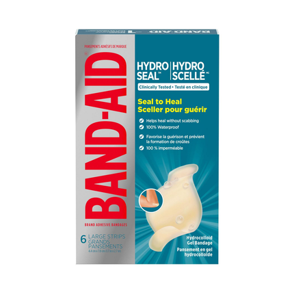 Band-Aid - Grands bandages de guérison avancés Hydro Seal | 6 comptes