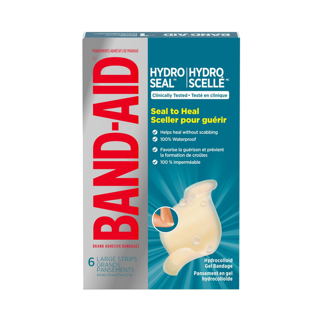 Band-Aid - Grands bandages de guérison avancés Hydro Seal | 6 comptes