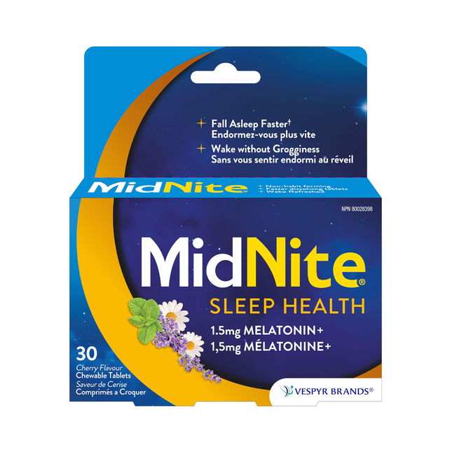 MidNite - Sleep Health, Cherry Flavour | 30 Chewable Tablets