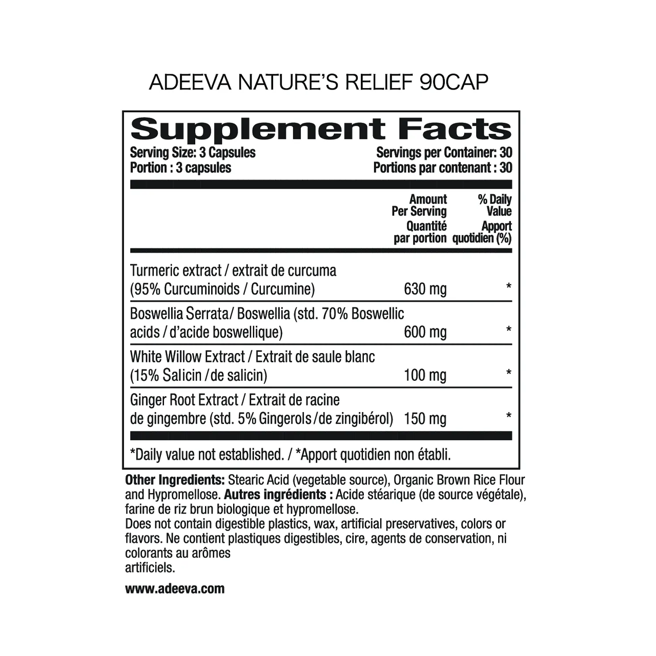 Adeeva - Nature's Relief | 90 Capsules – White Cross E-Store