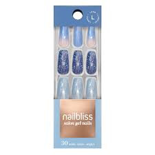 *NailBliss - Salon Gel Nails  - Long - The Cool Down GN35 | 30 Nails