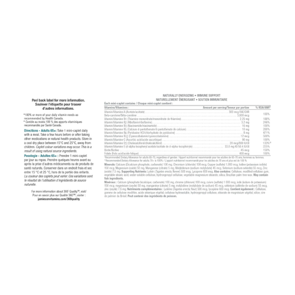 Jamieson - Multivitamines Platinum pour adultes de 65 ans et plus | 115 mini-capsules