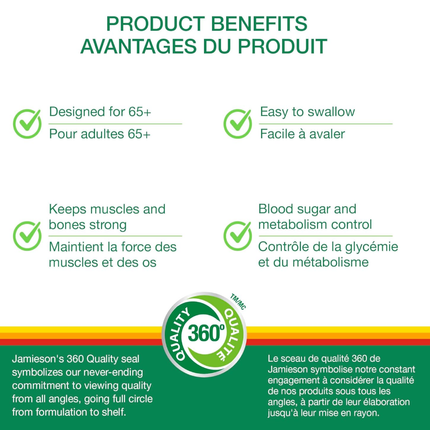 Jamieson - Multivitamines Platinum pour adultes de 65 ans et plus | 115 mini-capsules