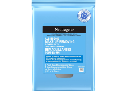 Neutrogena - All In One Make Up Removing Cleansing Wipes | 7 Plant Based Compostable Wipes