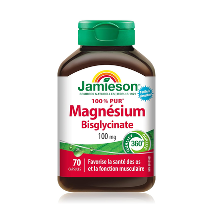 Jamieson - Bisglycinate de magnésium 100 mg | 70 capsules
