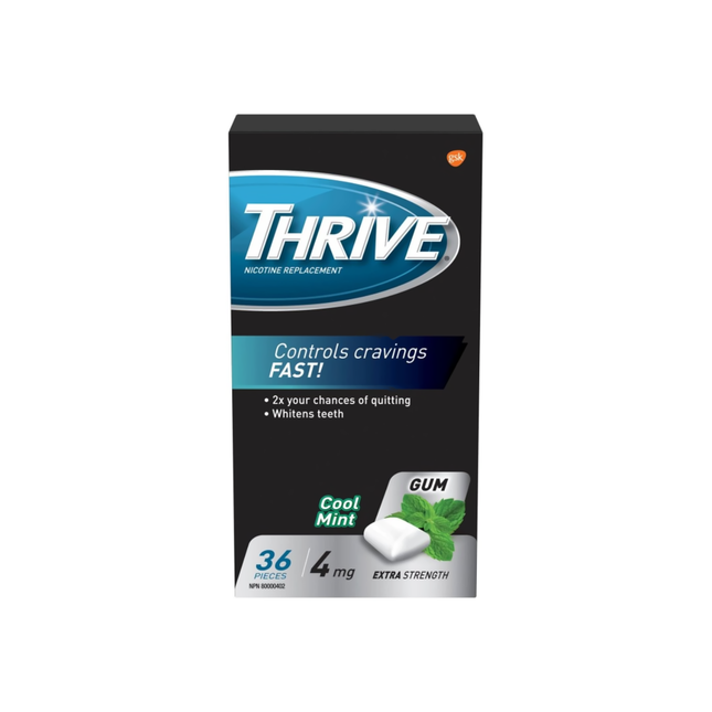 Thrive 4 mg Gomme de remplacement de la nicotine - Menthe fraîche | 36 pièces