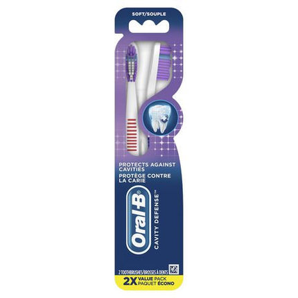 Brosse à dents Oral-B Cavity Defense - Souple | 2 comptes