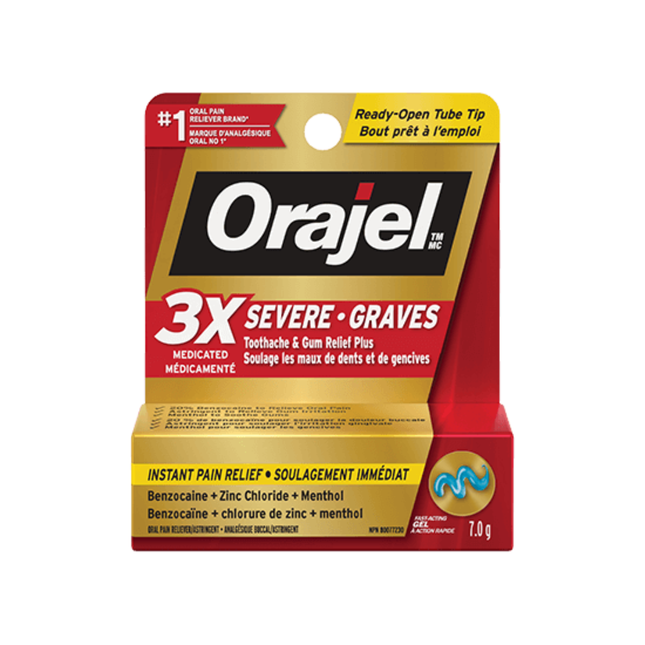 Orajel 3X Medicated Severe Toothache & Gum Relief Plus | 7.0 g