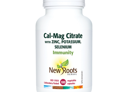 New Roots - Cal-Mag Citrate With Zinc, Potassium, Selenium | 180 capsules