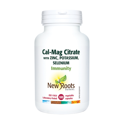 New Roots - Cal-Mag Citrate With Zinc, Potassium, Selenium | 180 capsules