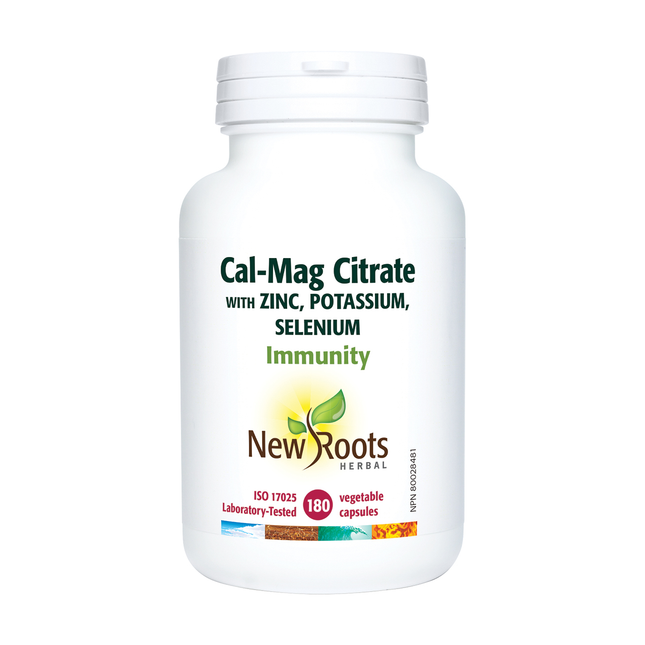 New Roots - Cal-Mag Citrate With Zinc, Potassium, Selenium | 180 capsules