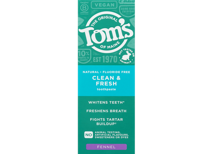 Tom's of Maine - Dentifrice Naturel Propreté et Fraîcheur au Fenouil | 85 ml