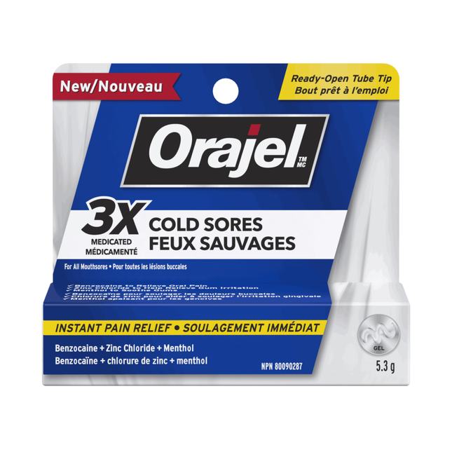 Orajel - 3X Medicated - for All Mouth Sores - Instant Pain Relief | 5.3 g