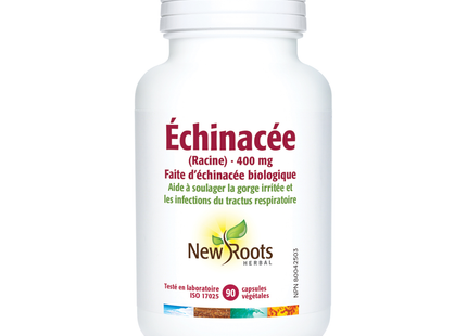 New Roots - Racine d'échinacée 400 mg Fabriquée avec de l'échinacée biologique | 90 capsules