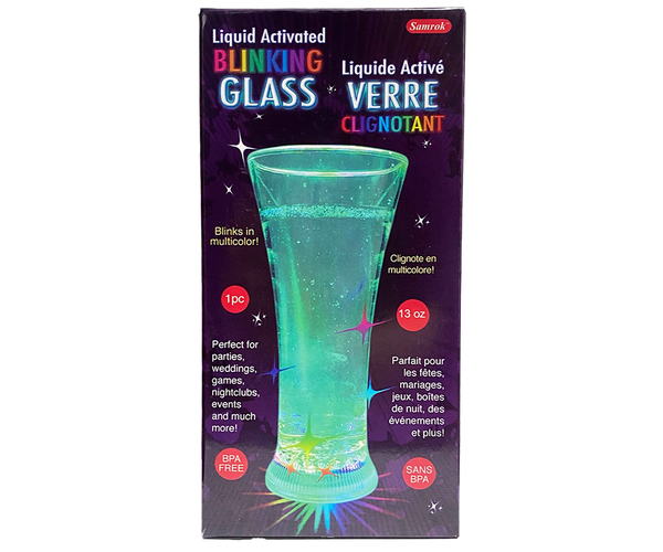 Samrok - Liquid Activated Blinking Glass, Multicolor – White Cross E-Store
