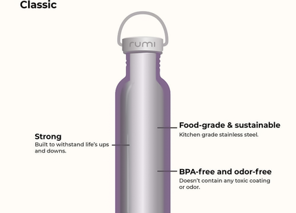 Rumi Earth - Lota Bottle Classic With Sports Lid, Stone | 600 mL