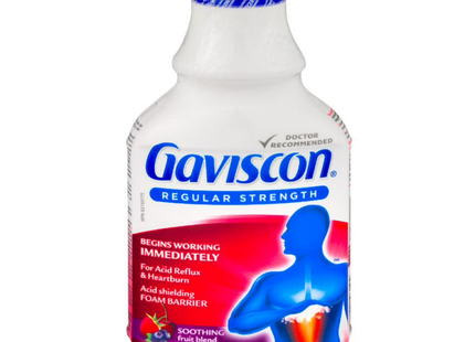 Gaviscon - Force régulière pour les reflux acides et les brûlures d'estomac - Saveur apaisante de mélange de fruits | 600 ml 