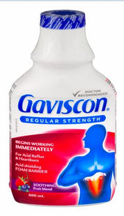 Gaviscon - Regular Strength for Acid Reflux & Heartburn - Soothing Fruit Blend Flavour | 600 mL