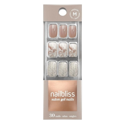 NailBliss - Ongles en gel de salon - Moyen - Marbelous GN27 | 30 clous 