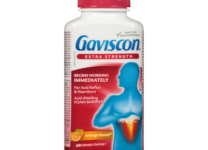 Gaviscon - Extra Strength Chewable Foamtabs, Orange Burst | 60 Tabs
