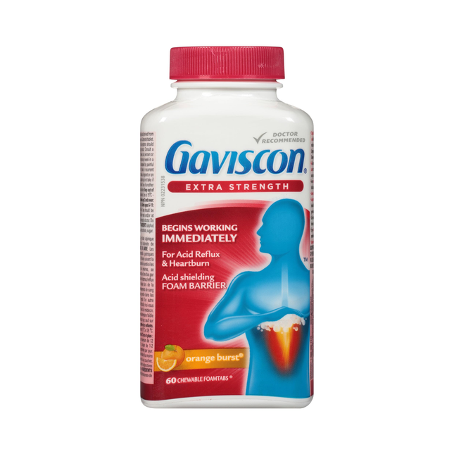 Gaviscon - Extra Strength Chewable Foamtabs, Orange Burst | 60 Tabs