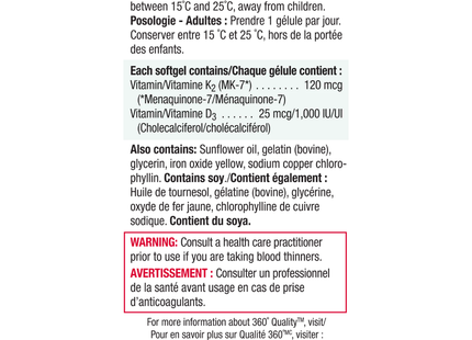 Jamieson - Vitamin K + D3 | 120 Softgels