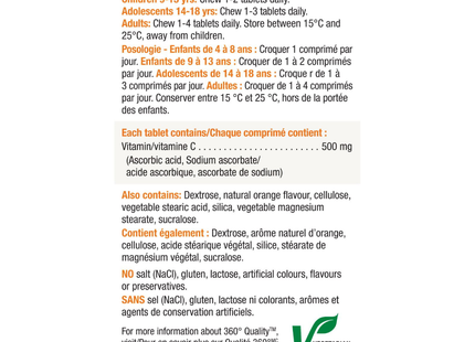 Jamieson - Vitamine C 500 mg | 440 comprimés à croquer