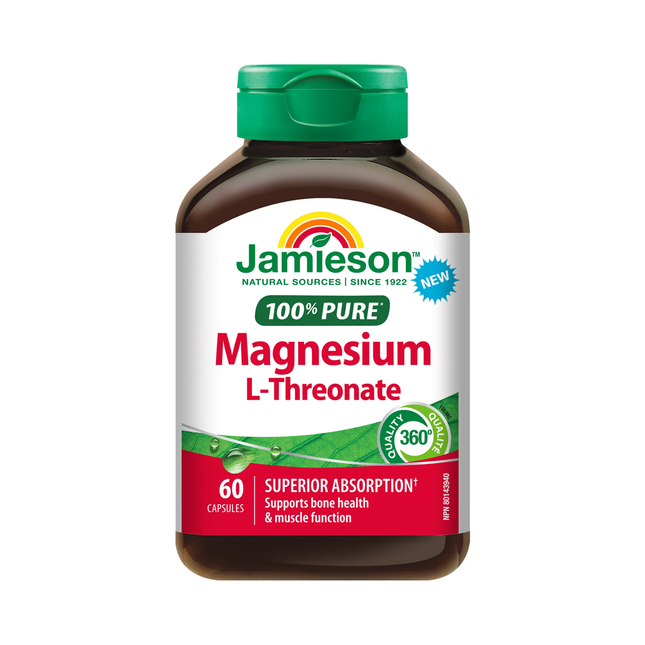 Jamieson - 100% Pure Magnesium L-Threonate | 60 Capsules