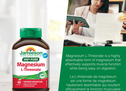Jamieson - 100% Pure Magnesium L-Threonate | 60 Capsules