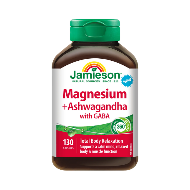Jamieson - Magnesium + Ashwagandha with GABA | 130 Capsules