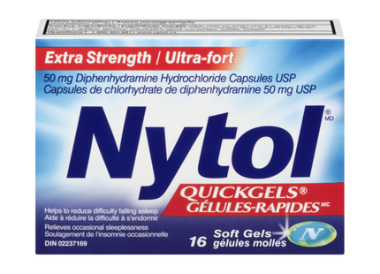 Nytol - Gels rapides d'aide au sommeil extra-fort | 16 gélules souples