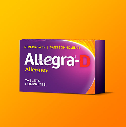 Allegra -D - Non Drowsy - Antihistamine + Decongestant | 10 Sustained - Release Caplets