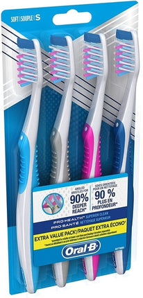 Oral-B - Pro Health Superior Clean - Brosses à dents à poils souples | Paquet de 4
