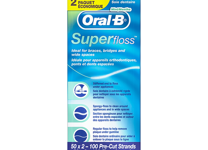 Oral-B - SuperFloss Mint Flavour | 2 x 50 m