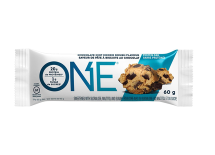 ONE - Barre protéinée sans gluten - Saveur de pâte à biscuits aux pépites de chocolat | 60g