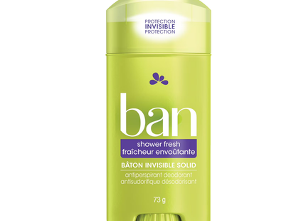 Ban - Invisible Solid Antiperspirant + Deodorant,  Shower Fresh Scent | 73 g