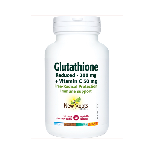 New Roots - Glutathion réduit 200 mg + Vitamine C 50 mg | 30 gélules