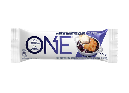 ONE - Barre protéinée sans gluten - Saveur Cobbler aux bleuets | 60g