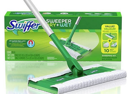Swiffer Sweeper Dry + Wet Sweeping Kit | 1 Broom + 7 Dry Cloths